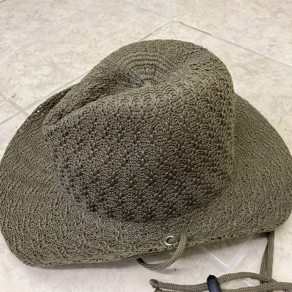 Kolob  Sunhat Woven Poly  Western Outback Green Travel One size